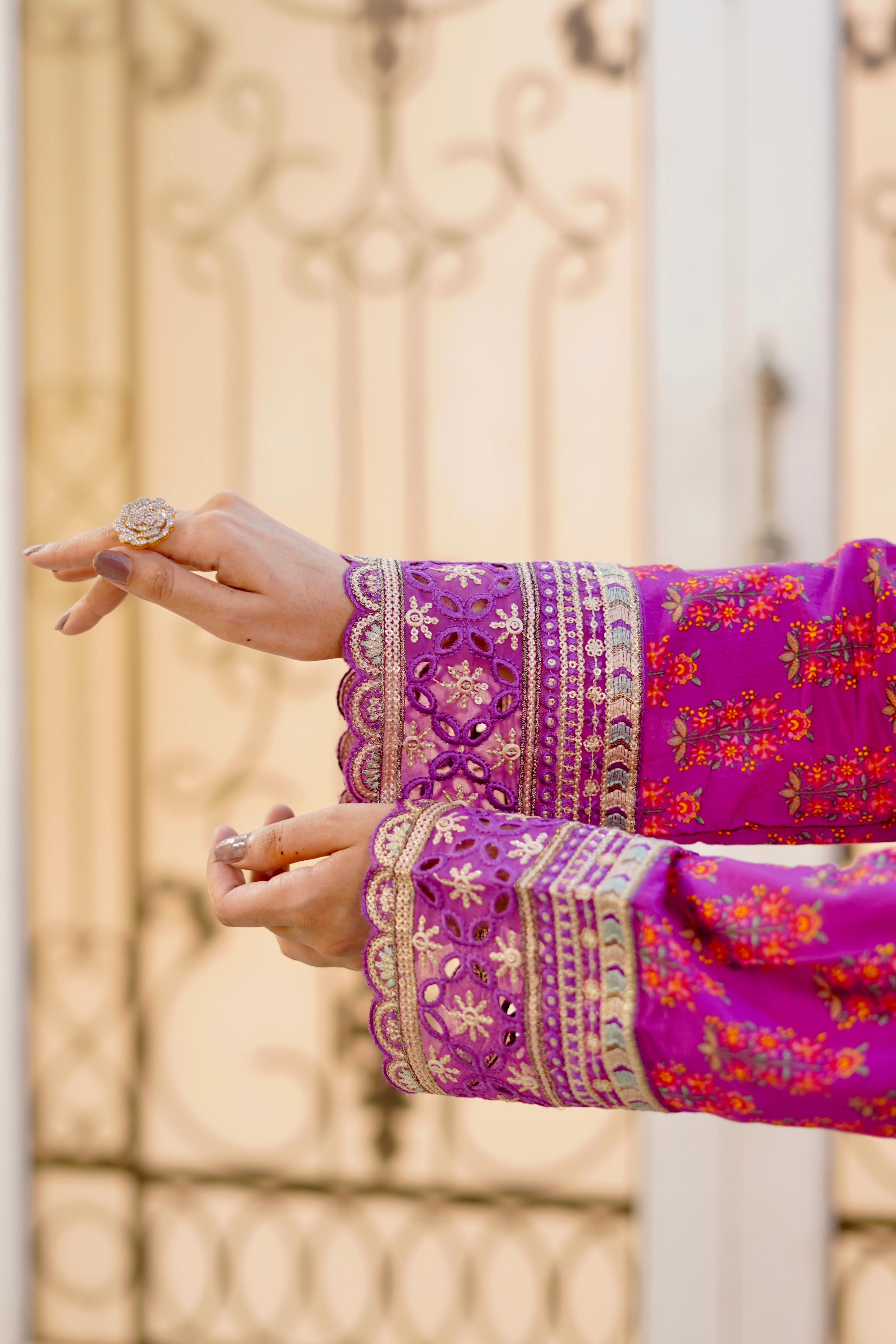 Embroidered Pink Lawn Suit with Printed Chiffon Dupatta – 3 Piece