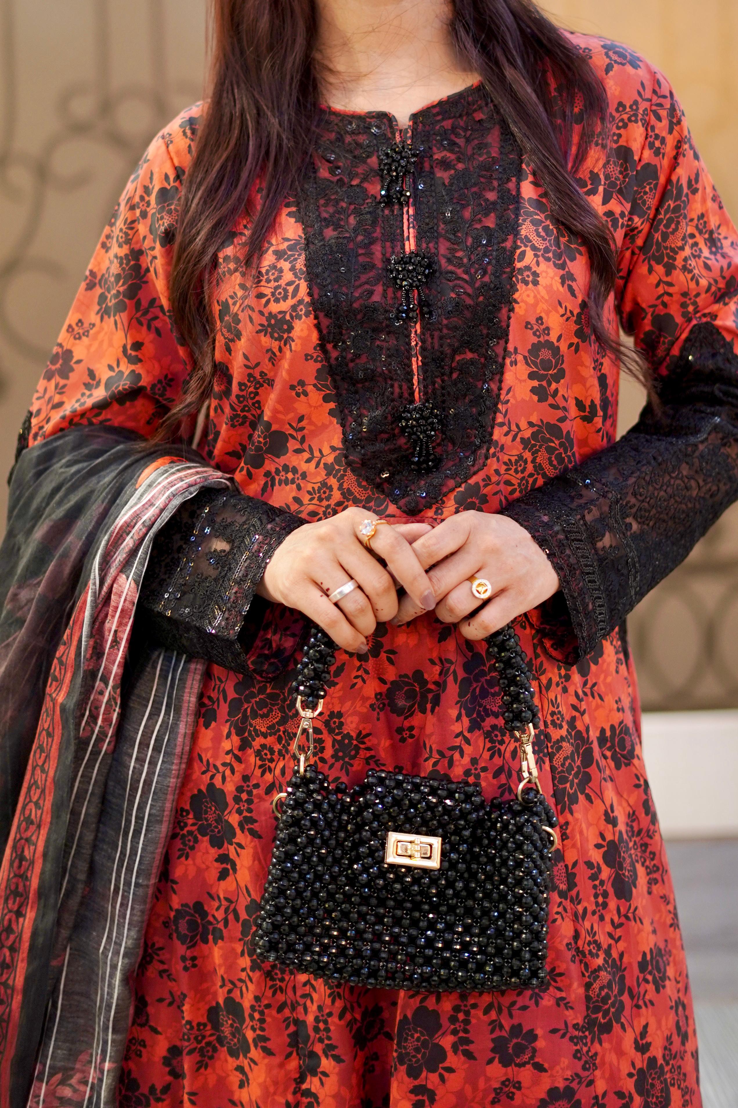 3-Piece Lawn Frock Suit with Soft Lawn Dupatta
