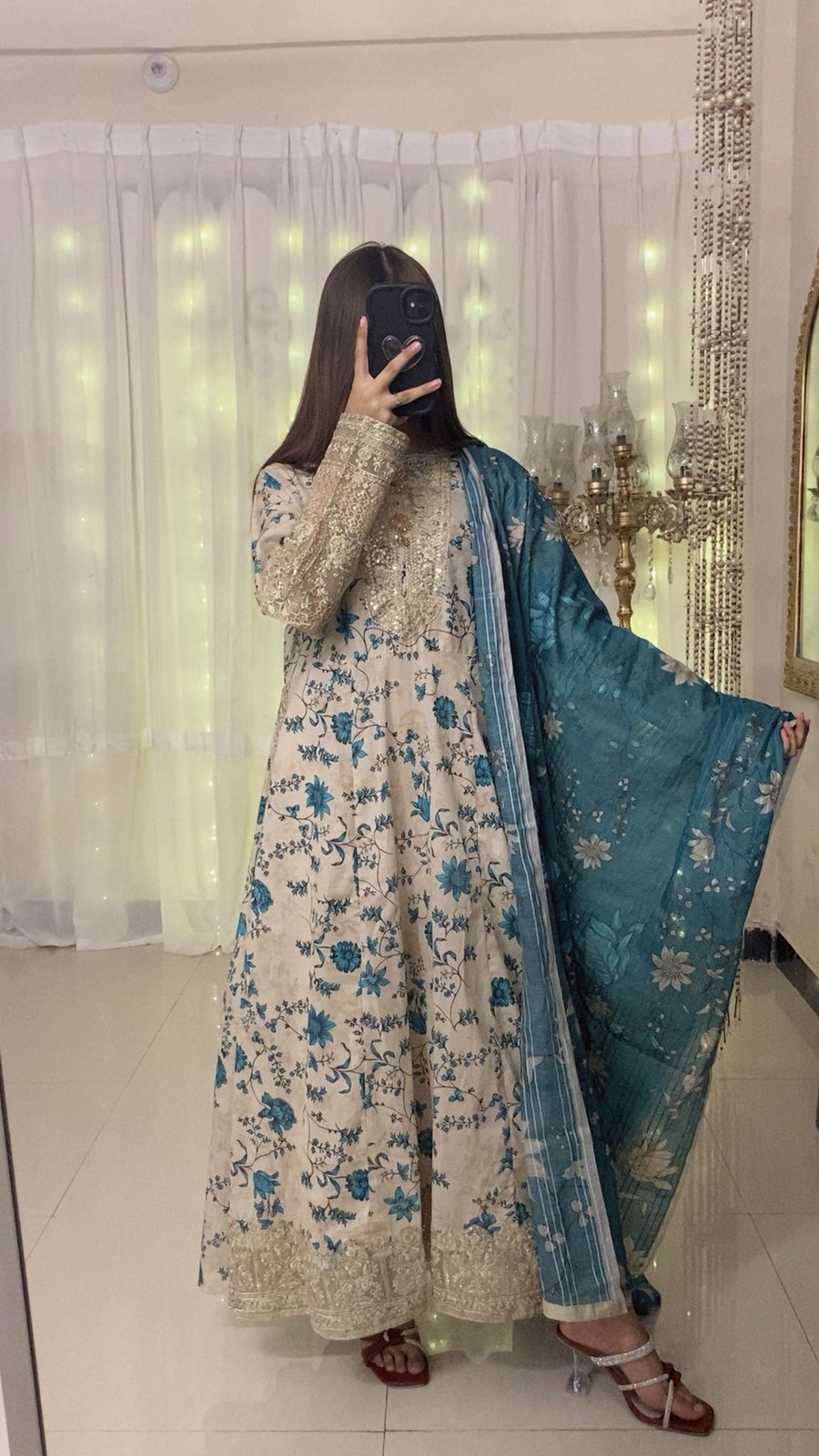 3-Piece Lawn Frock Suit with Soft Lawn Dupatta