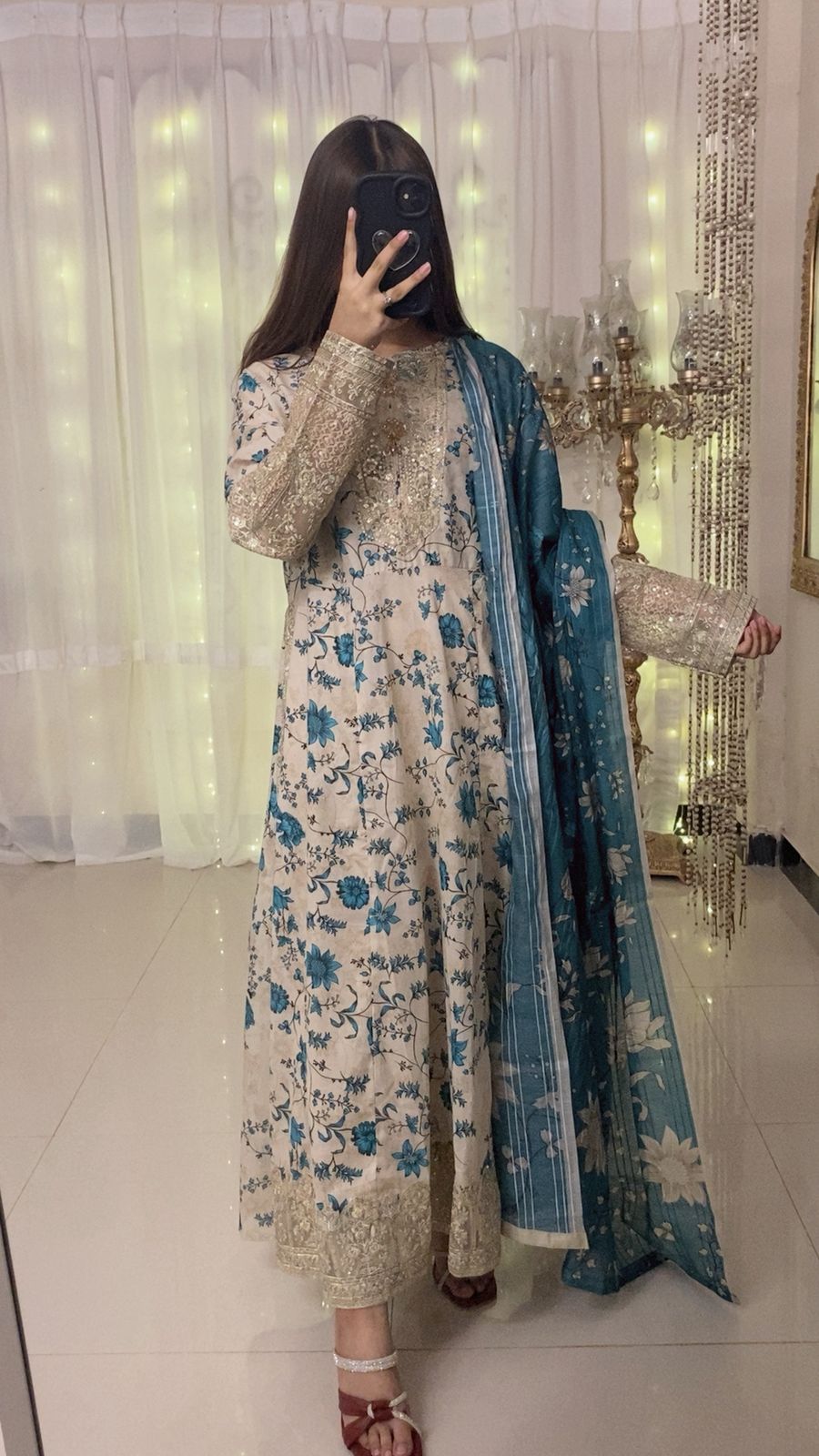 3-Piece Lawn Frock Suit with Soft Lawn Dupatta