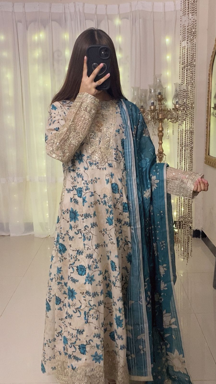 3-Piece Lawn Frock Suit with Soft Lawn Dupatta