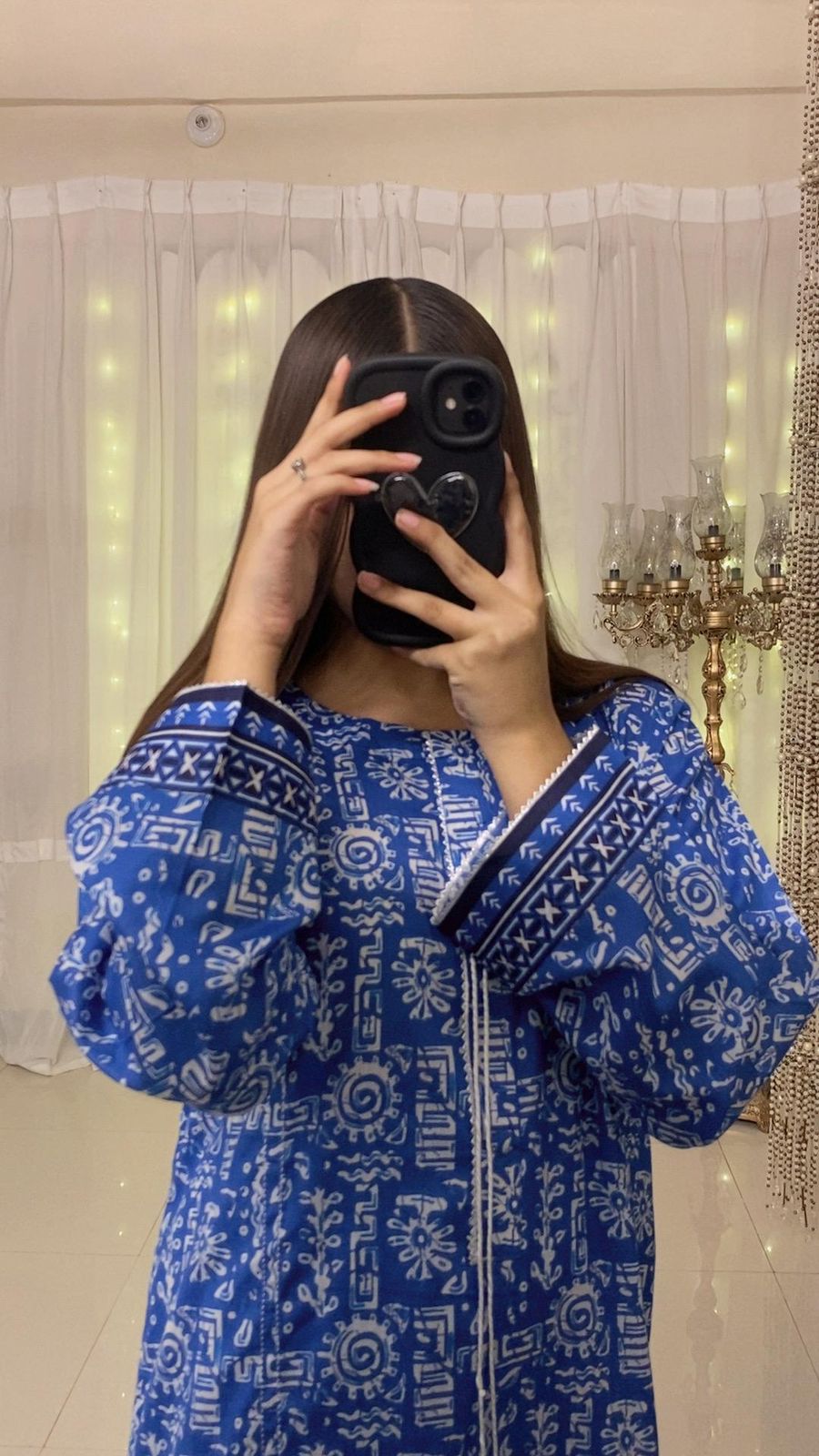 Royal Blue Lawn 2-Piece with Printed Trouser
