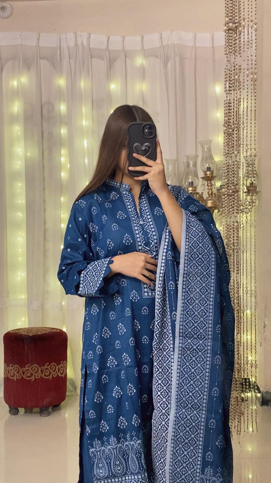 Classic Lawn 3-Piece Suit with Neck & Sleeve Detailing