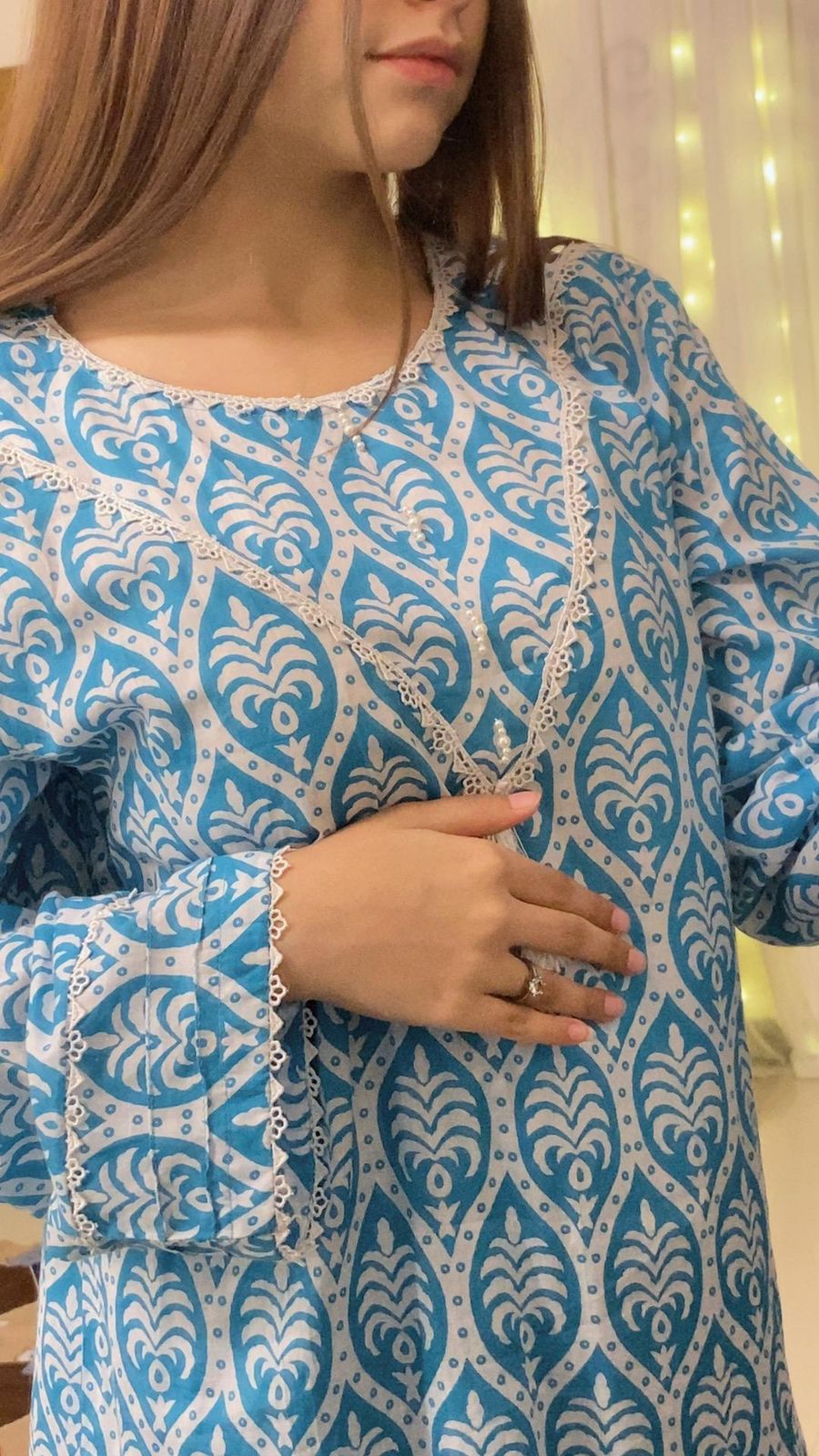 Trendy Lawn 2-Piece with Cut-Shoulder & Embroidered Details
