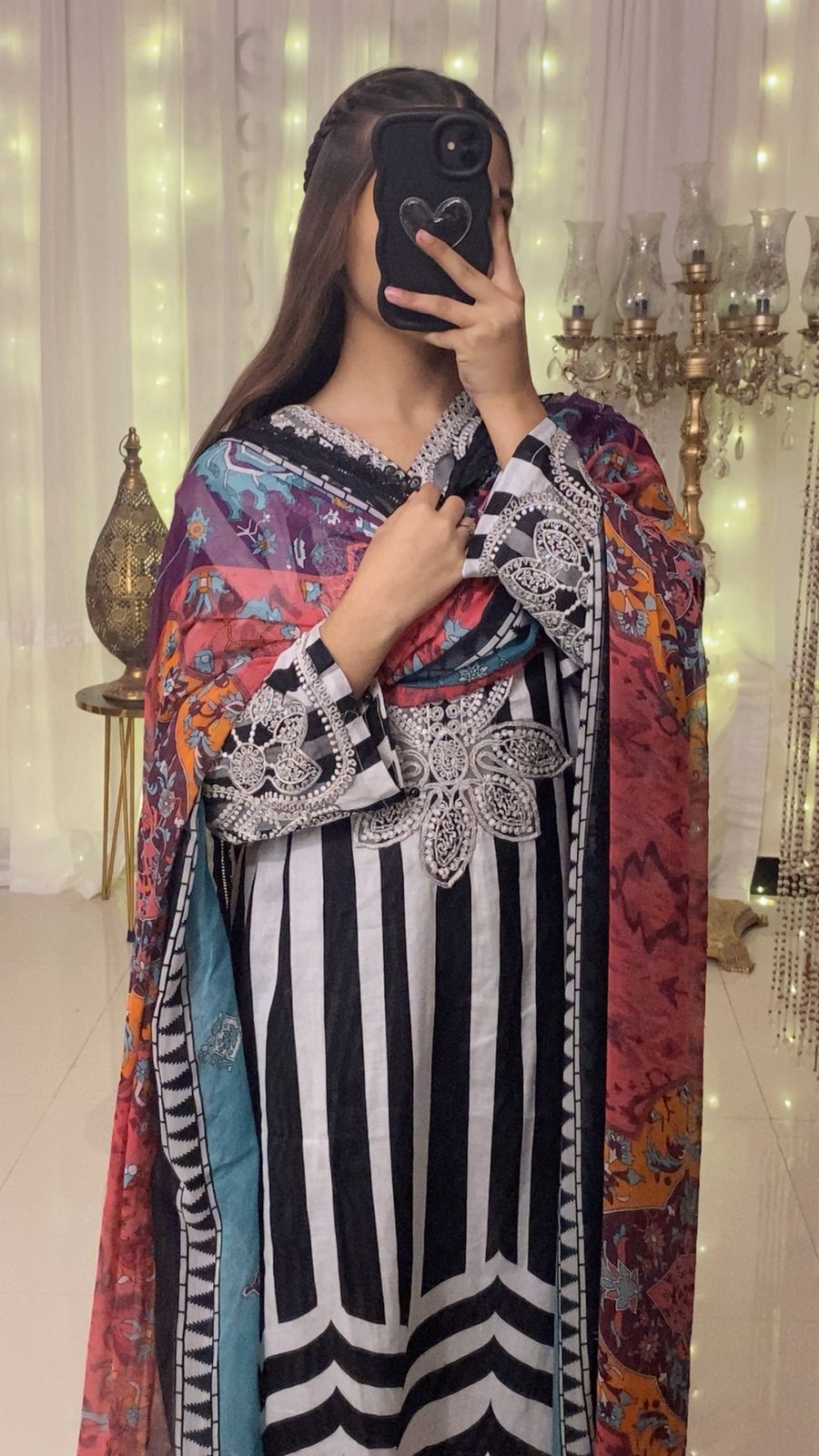 Embroidered Lawn 3-Piece with Chiffon Dupatta & Lace Finish