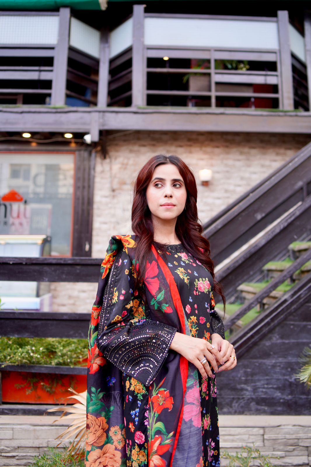 Embroidered Lawn Suit with Printed Manaar Dupatta
