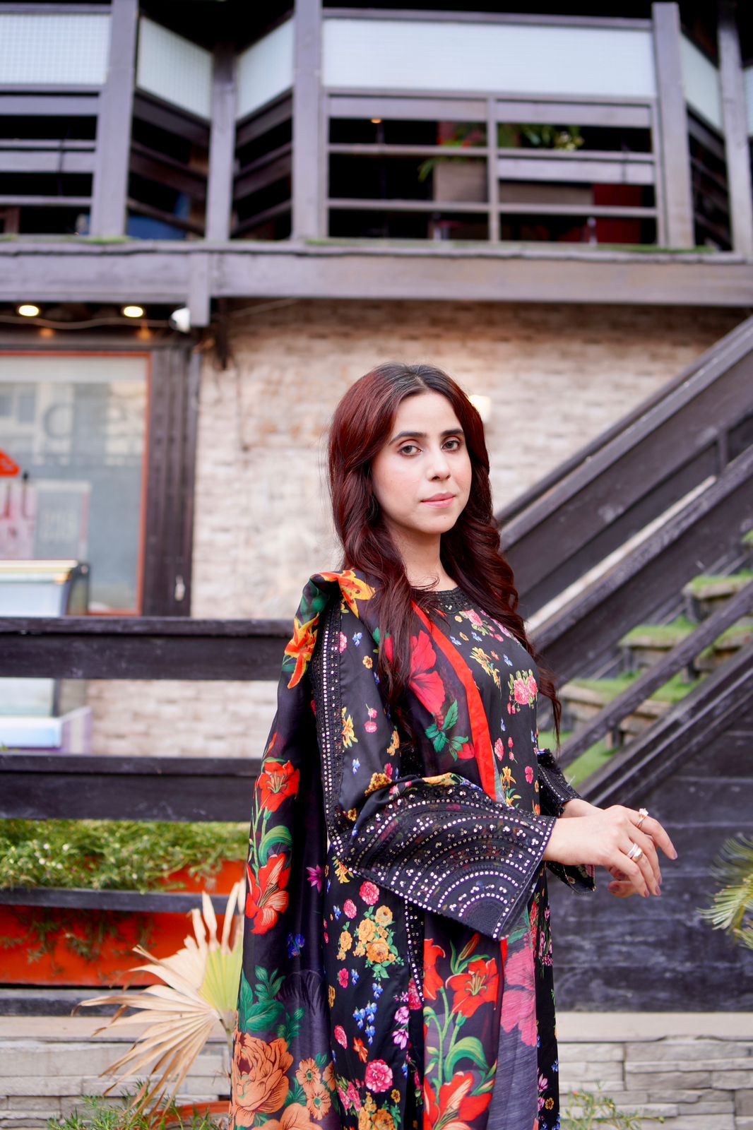 Embroidered Lawn Suit with Printed Manaar Dupatta
