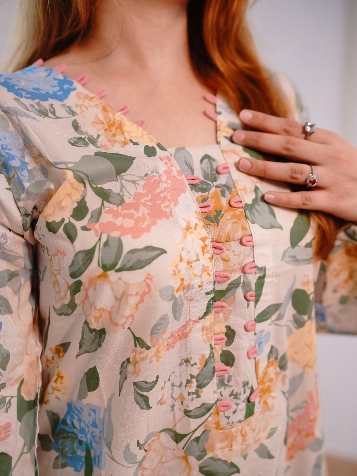 Pastel & Bold Floral Lawn 2Pc, Stylish Long Shirt with Matching Trouser - Silk Rang