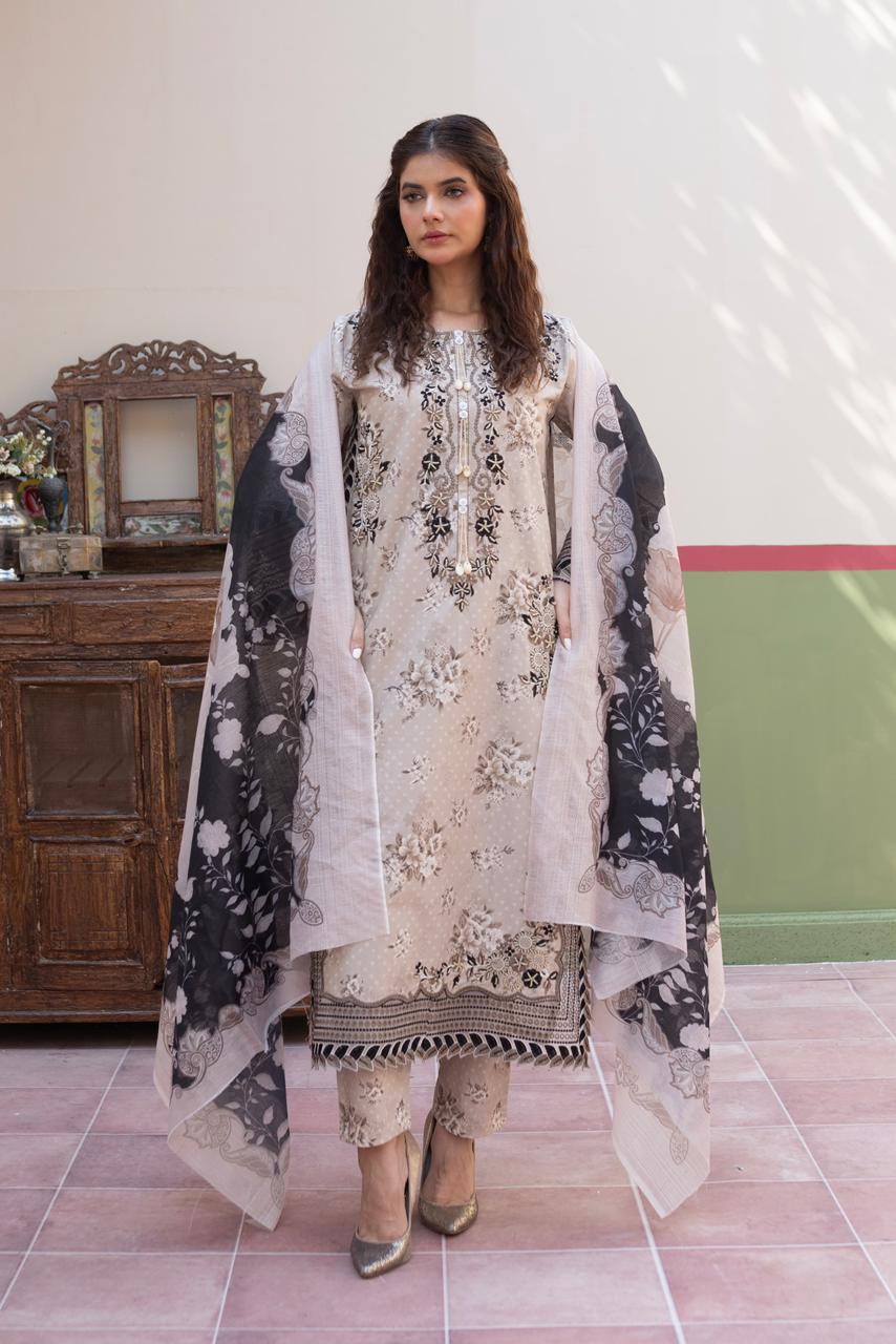 3 Piece Luxury Embroidered Cambric Suit