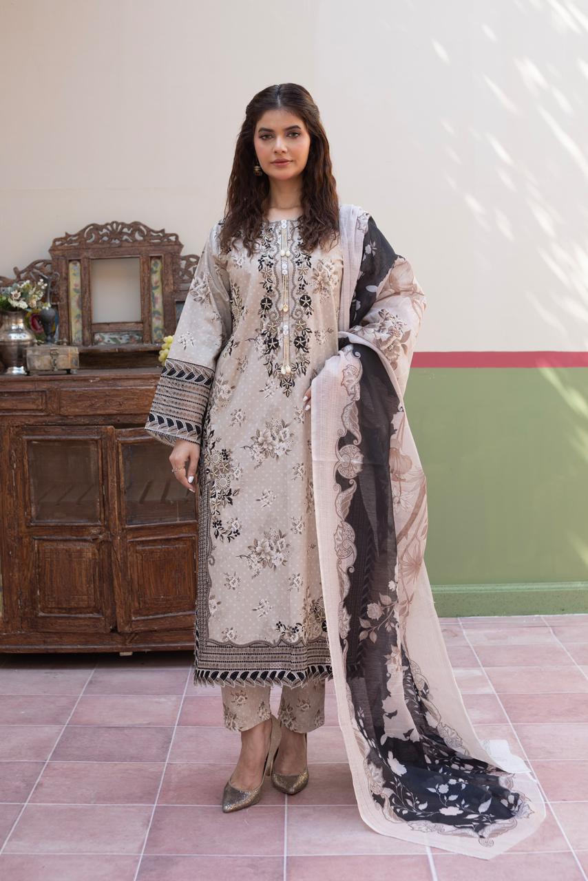 3 Piece Luxury Embroidered Cambric Suit
