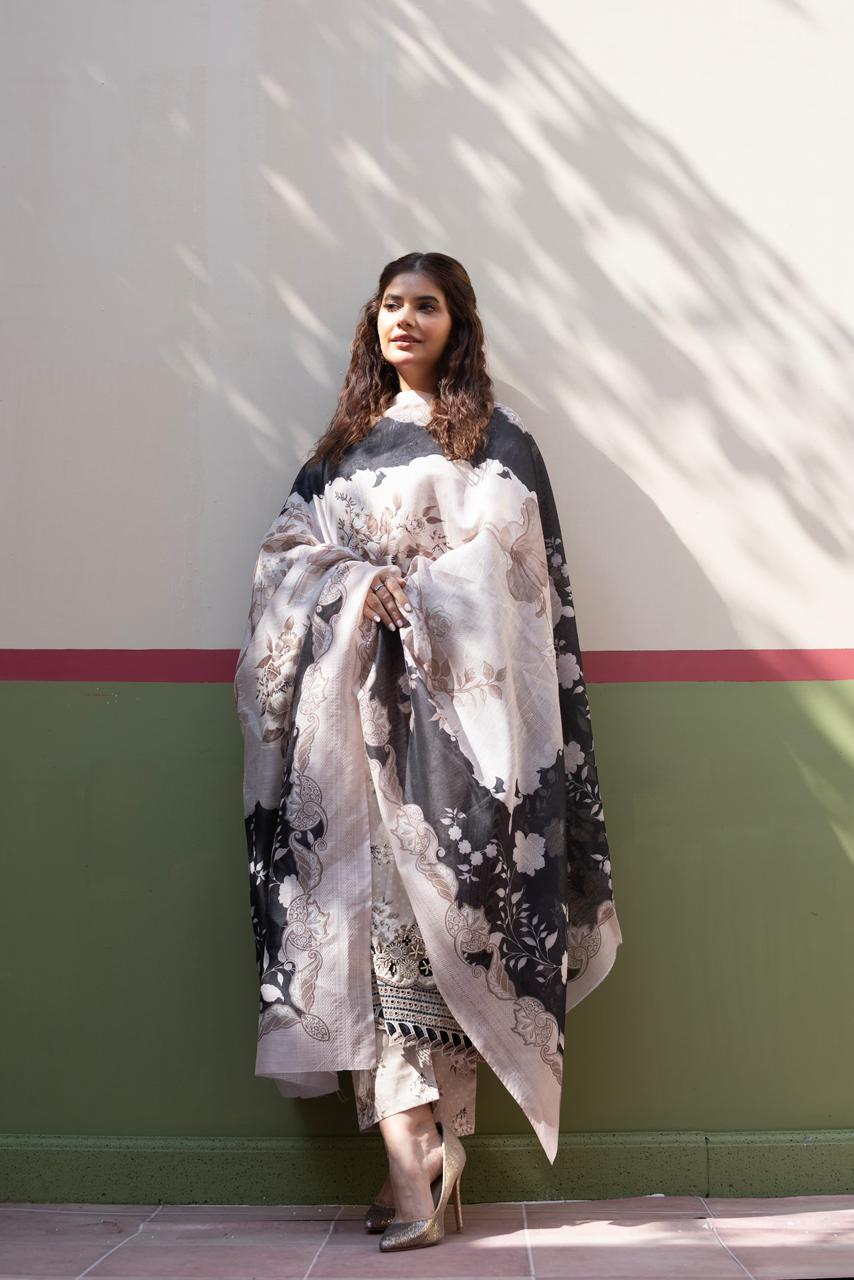 3 Piece Luxury Embroidered Cambric Suit