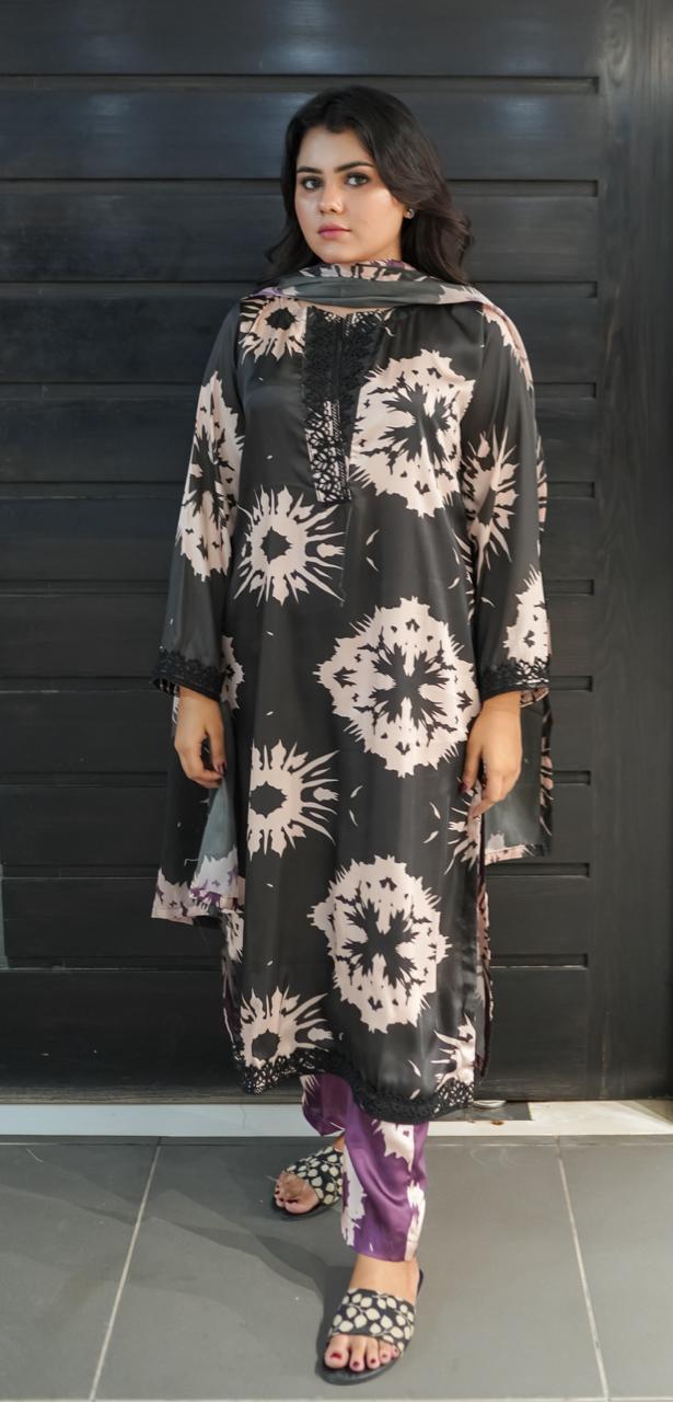 Black Premium Silk 3 Piece Suit