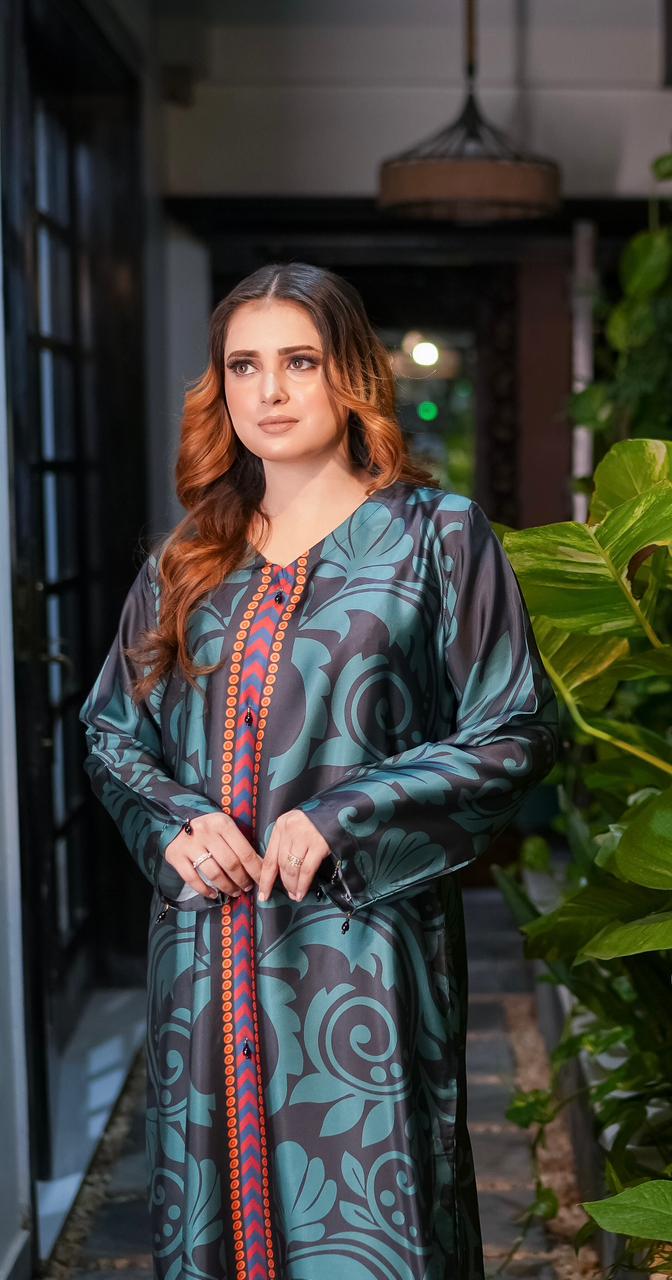 Deep Teal Green Soft Silk 2 Piece Suit