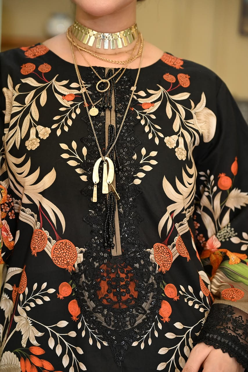 Mishal noir lawn 3pc