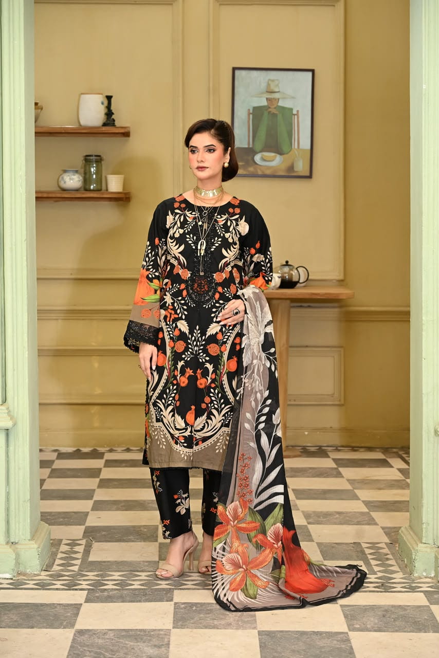 Mishal noir lawn 3pc