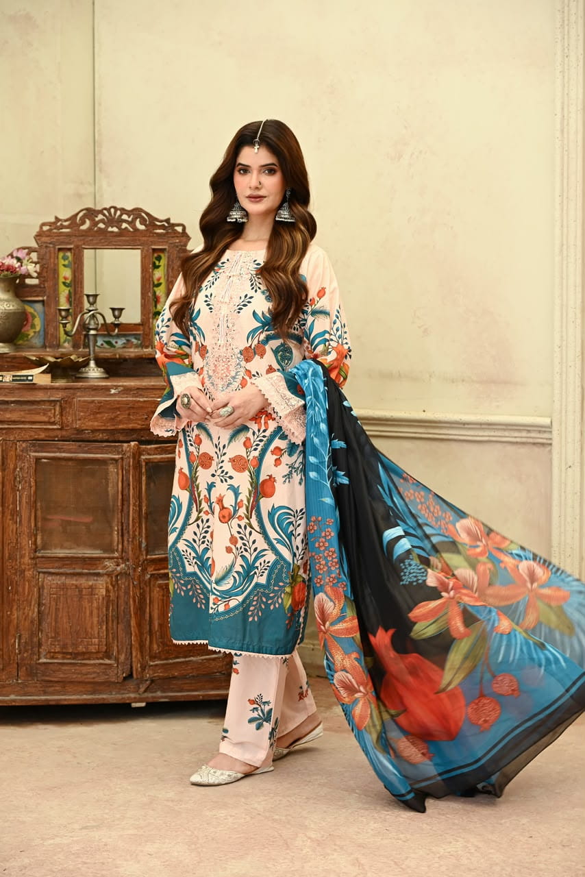 Mishal dawn lawn 3pc