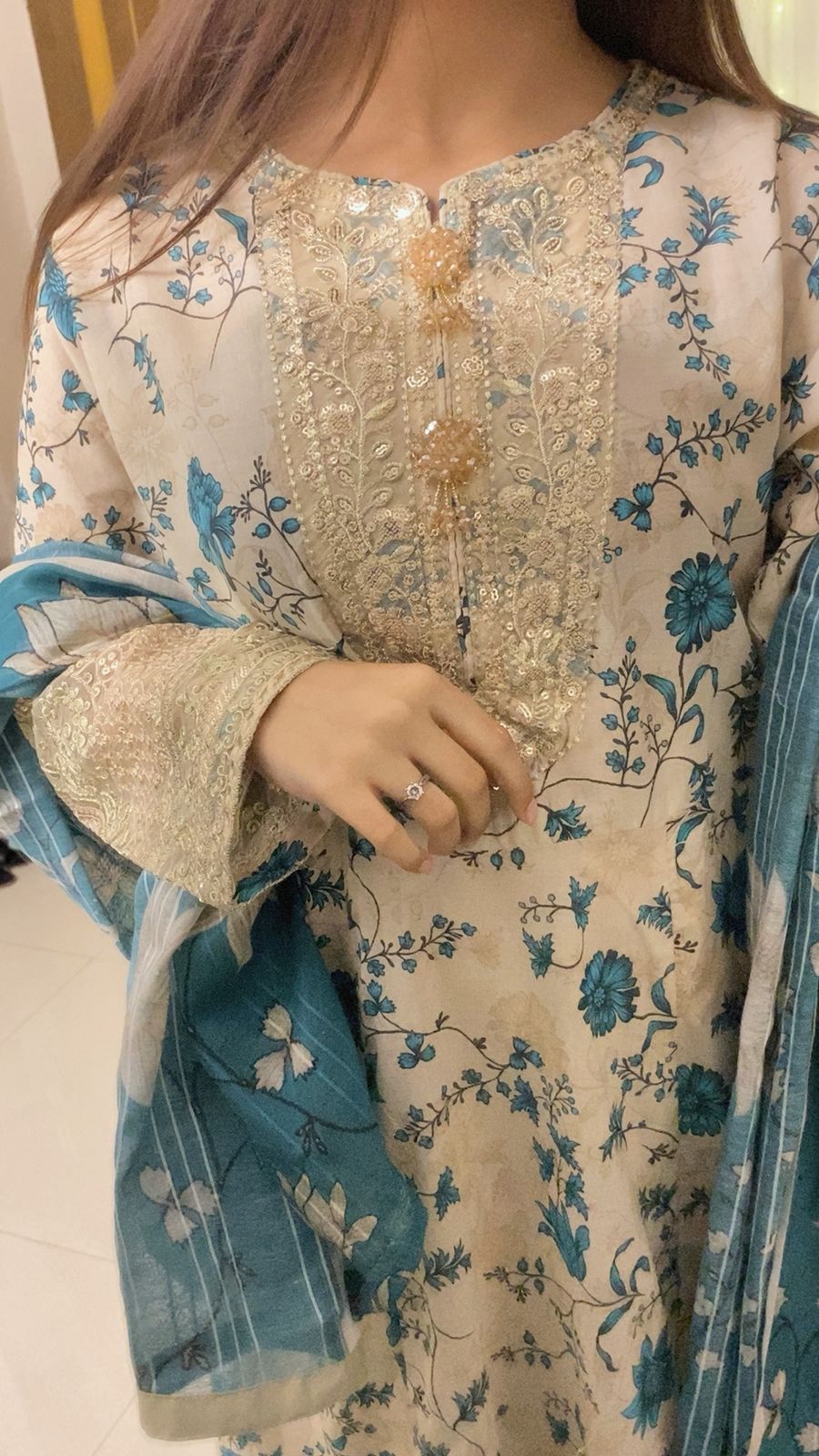 3-Piece Lawn Frock Suit with Soft Lawn Dupatta
