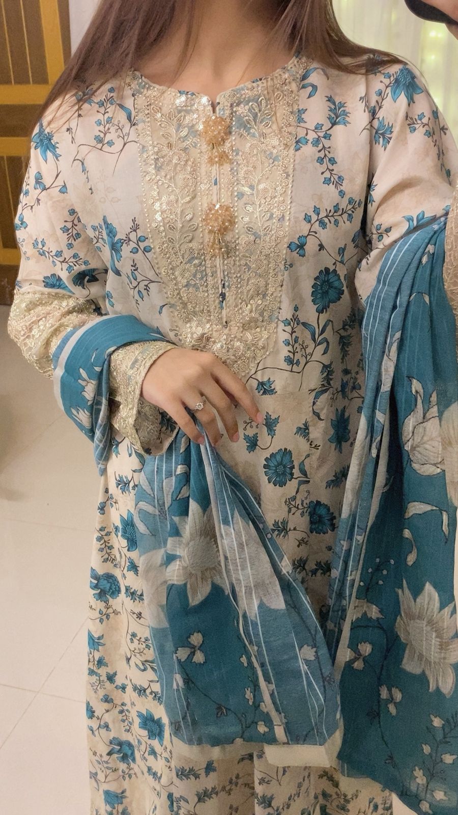 3-Piece Lawn Frock Suit with Soft Lawn Dupatta